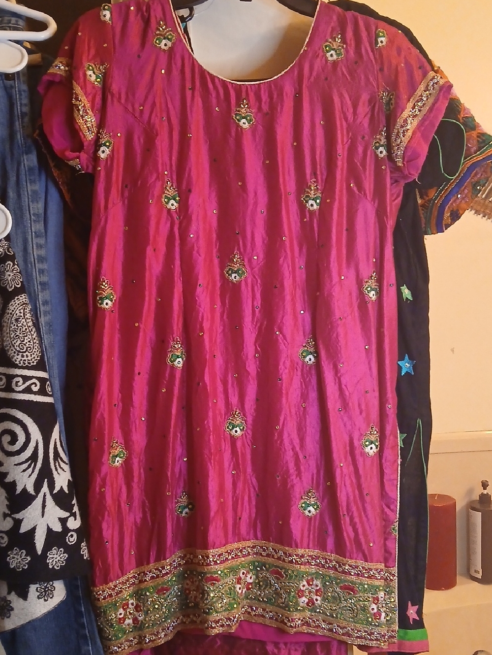 Pakistani Women’s Pink Embellished Tunic Top-szM